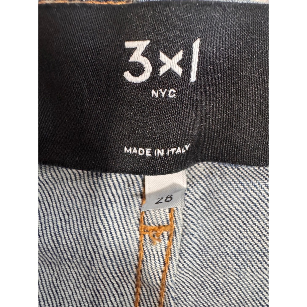 3x1 Elizabella Denim Maxi Skirt Blue High Rise Front Slit Made in Italy Size 28 - Picture 6 of 7